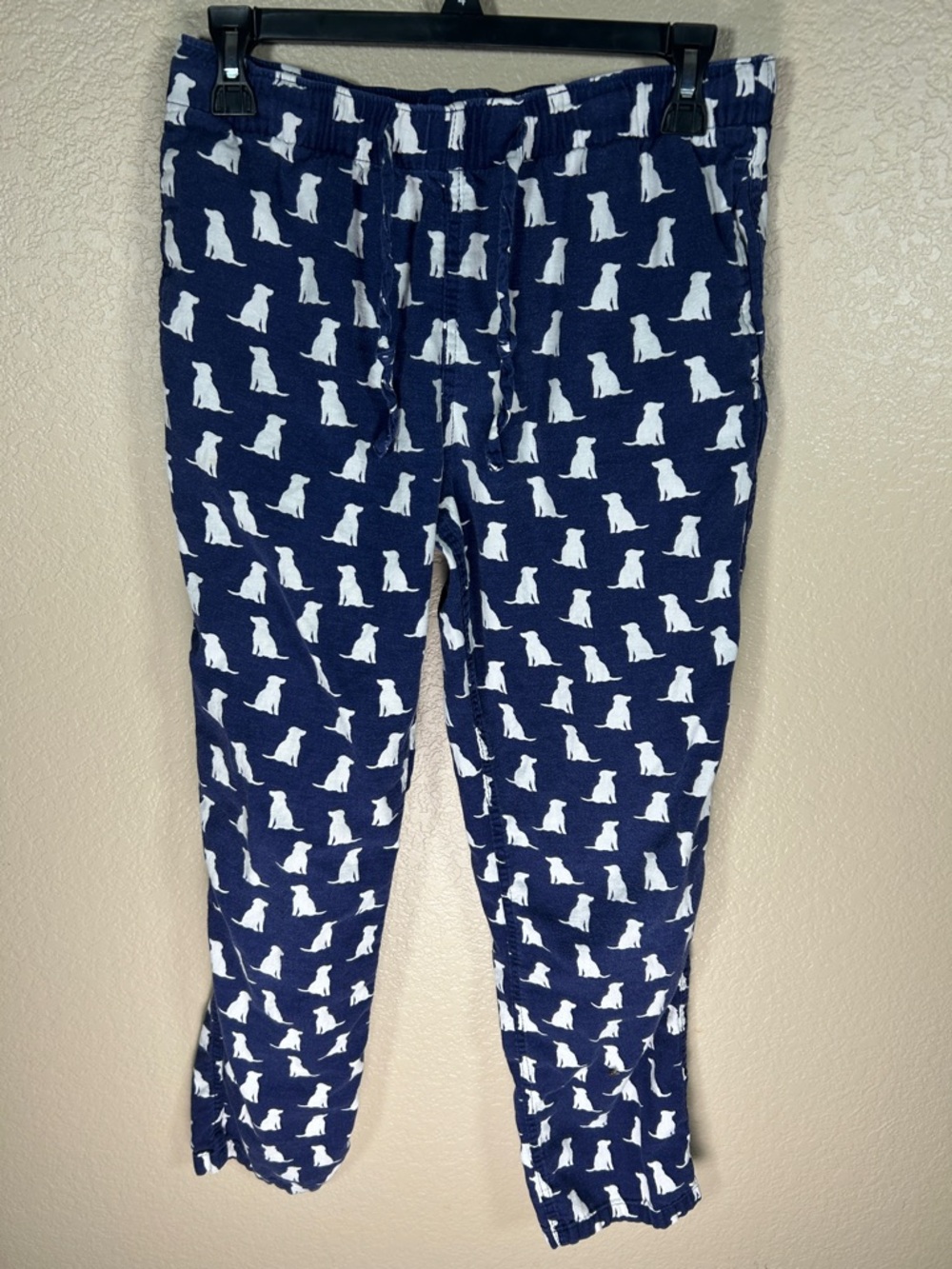 J. Crew Navy Lounge Pants with White Dog Silhouettes Size Small